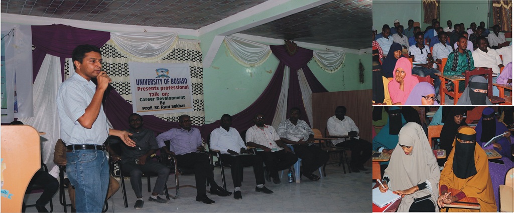 Talk on healthcare career options to students at University of Bosaso